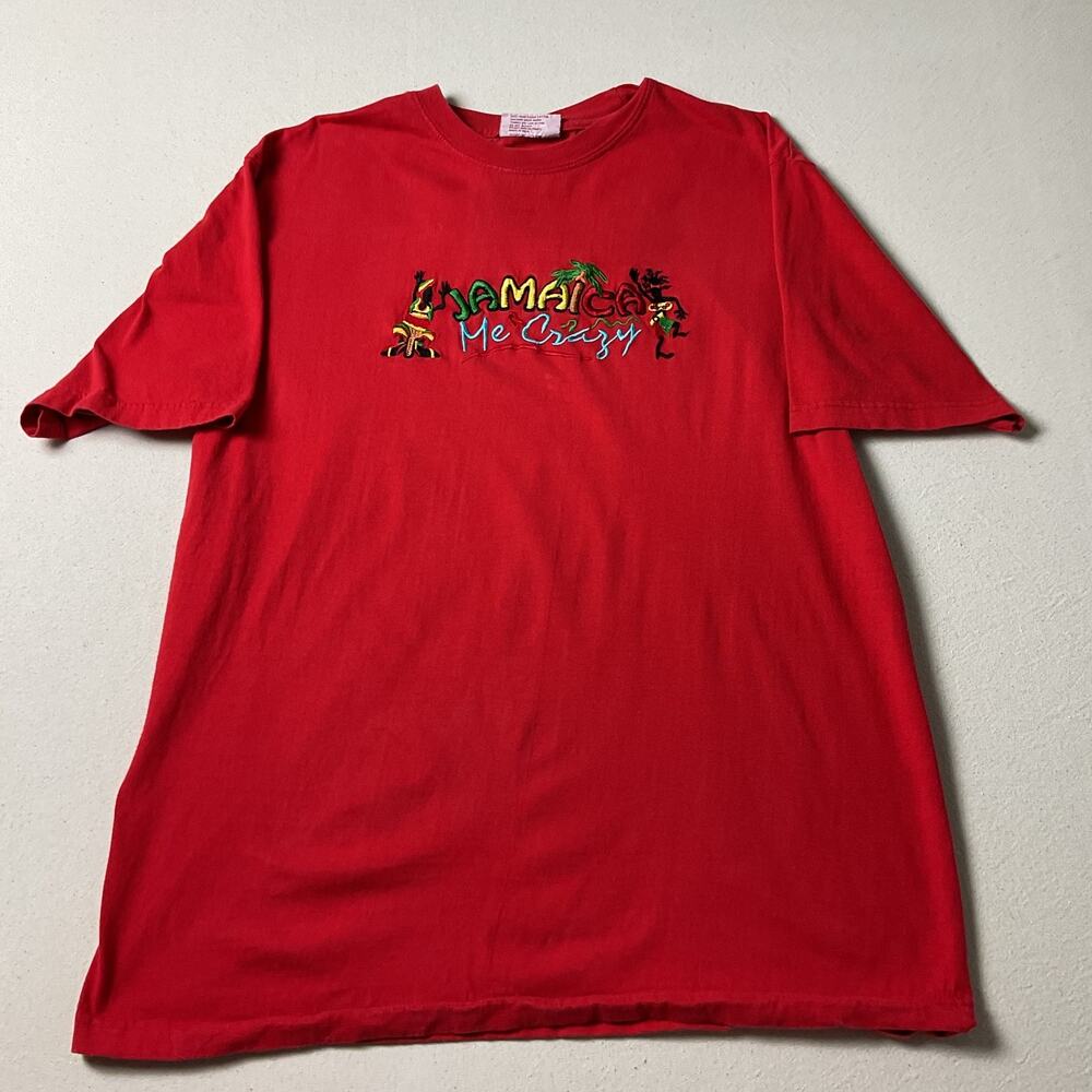 Casual Gear Red Mens Size XL Jamaica Me Crazy Short Sleeve Everyday Shirt